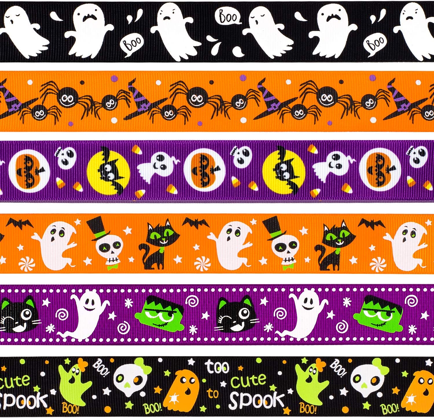 Whaline 6 Assorted Halloween Ribbons