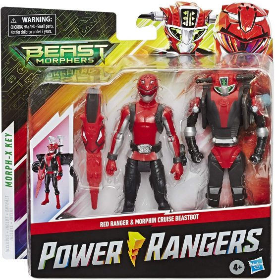 Power Rangers Beast Morphers Red Ranger and Morphin Cruise Beast Bot 15-cm Action Figure 2-Pack Toys Inspired by the TV Programme - Image 2