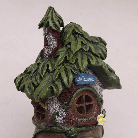 TERESA'S COLLECTIONS Boot Fairy House Garden Ornaments with Solar Powered Lights, Waterproof Resin Garden Statue Outdoor Cottage Figurines for Patio Lawn Yard Decorations, 21.5cm - Image 4