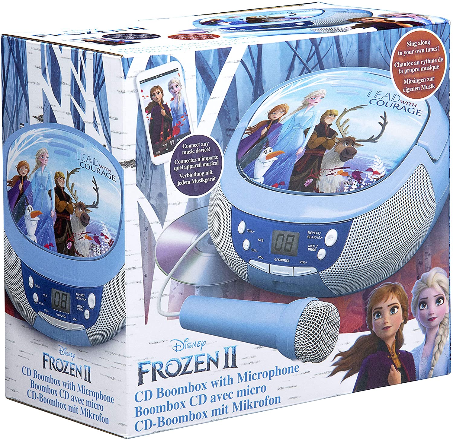frozen boombox with microphone
