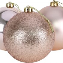 Christmas Concepts® Pack Of 3 - 150mm Extra Large Baubles - Shiny, Matte & Glitter Design - Christmas Decorations (Champagne)