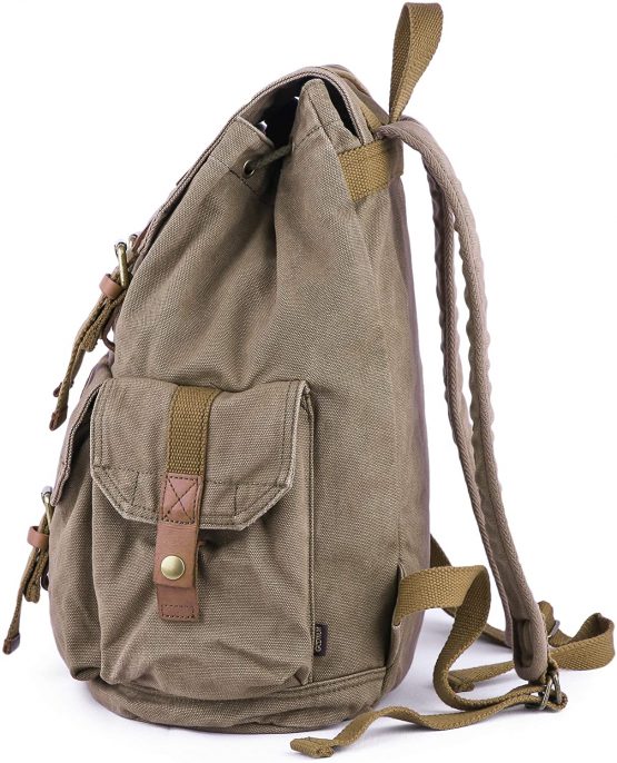 Gootium 21101 Specially High Density Thick Canvas Backpack Rucksack, Army Green, Small - Image 4