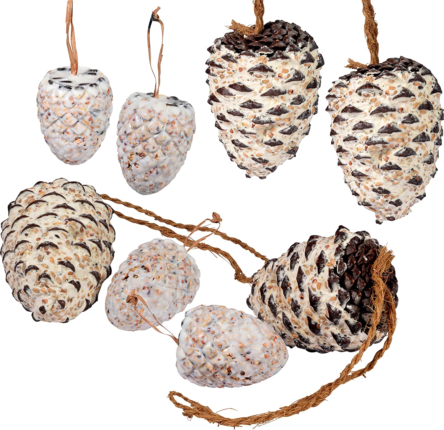 dobar 24104e Bird Food Mix, Fat Feed Mix for Hanging 4 Giant Cones and Small Suet Cones (Approx. 120g), white