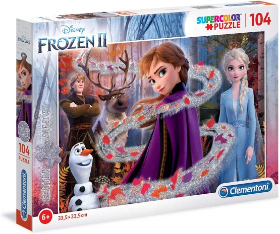 Clementoni - 20162 - Glitter Puzzle - Disney Frozen 2 - 104 pieces - Made in Italy - jigsaw puzzle children age 6+