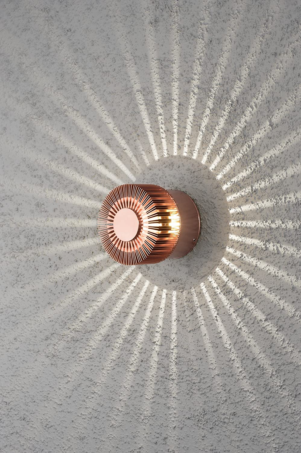 Konstsmide Outdoor Wall Lights/Monza Round Fan/LED High Power 1 x 3 Watt LED Clear Glass Lens/Outside Copper Anodised - Image 2