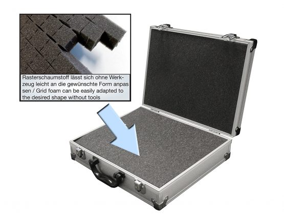 PeakTech 7255 - Carrying Case for Measuring Instruments, Resistant Aluminum Case, Tool Compartment, Foam Padding, with Padlock, High Quality Case, Dustproof, M - 295 x 195 x 70 mm - Image 2