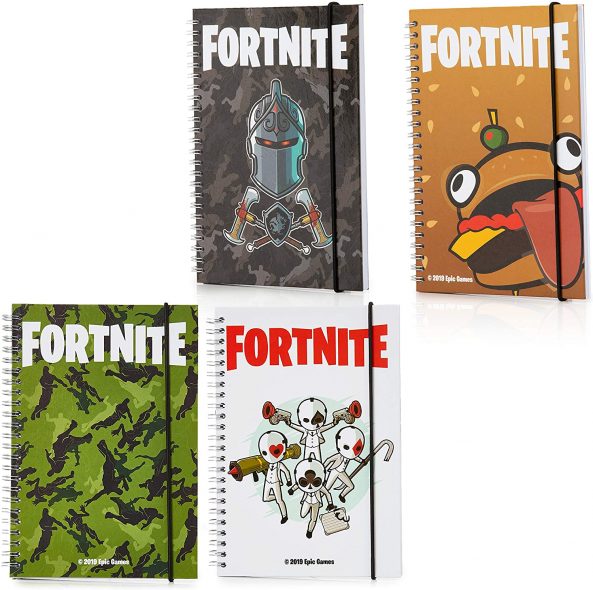 Fortnite Stationery Set for Boys, Set of 4 Hardback A5 Notebook