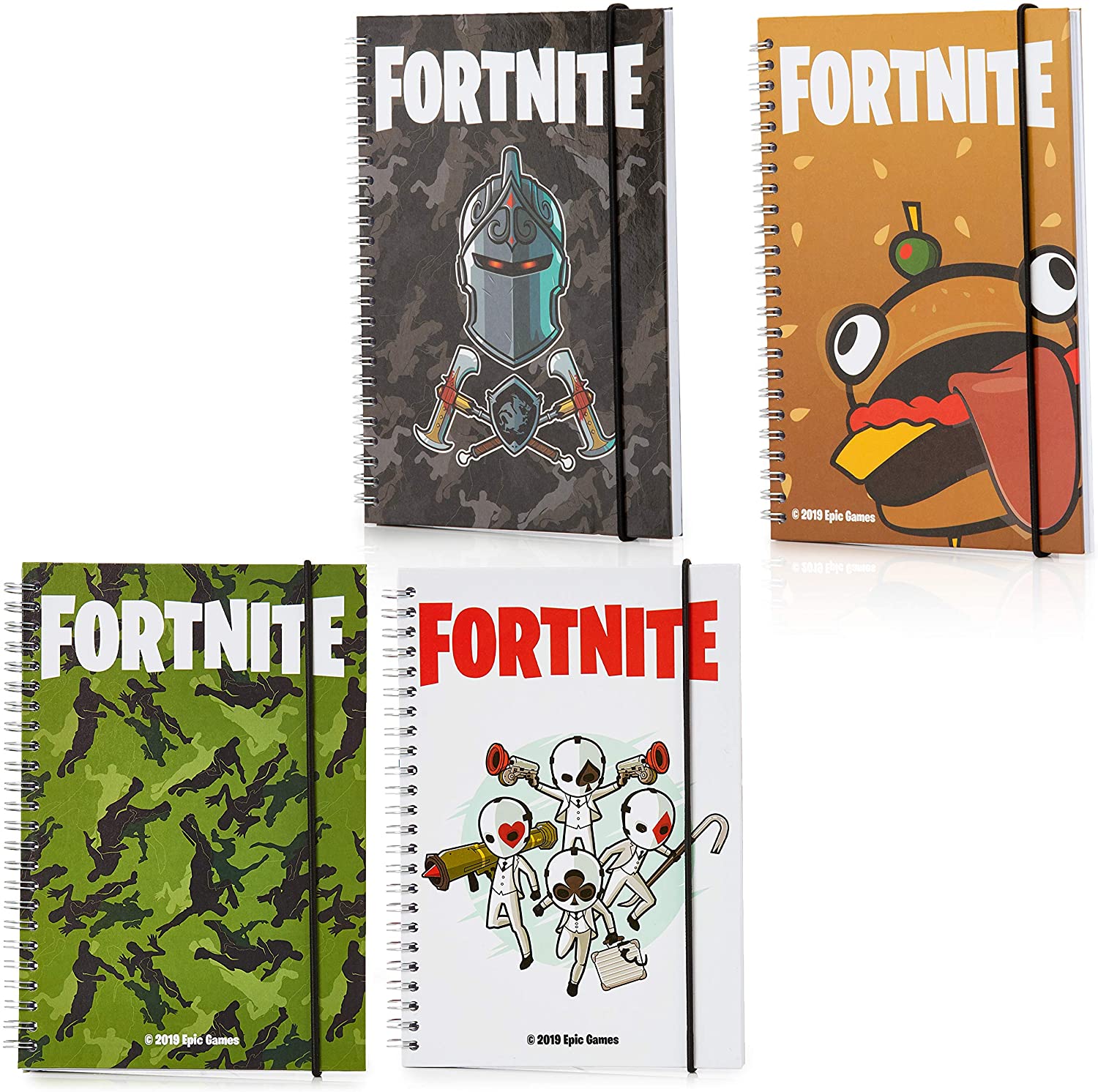 Fortnite Stationery Set for Boys, Set of 4 Hardback A5 Notebook