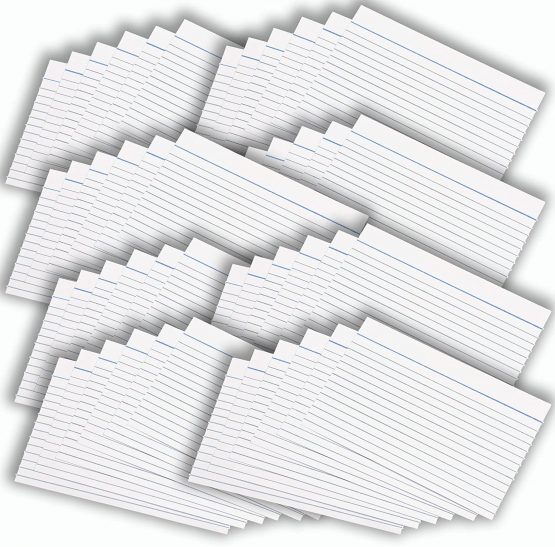 [800 Pack] A6 Revision Cards 6x4 White Record Cards FlashCards Ruled (6"x 4") 152mm x 102mm Blank Flash Cards Index Cards