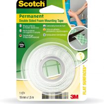 3M AA331915 Scotch Permanent Standard Mounting Tape Self-Sticking Cuttable 19 mm x 1.5 m
