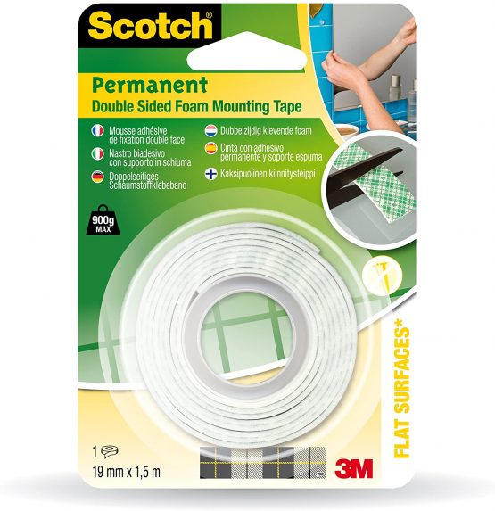 3M AA331915 Scotch Permanent Standard Mounting Tape Self-Sticking Cuttable 19 mm x 1.5 m