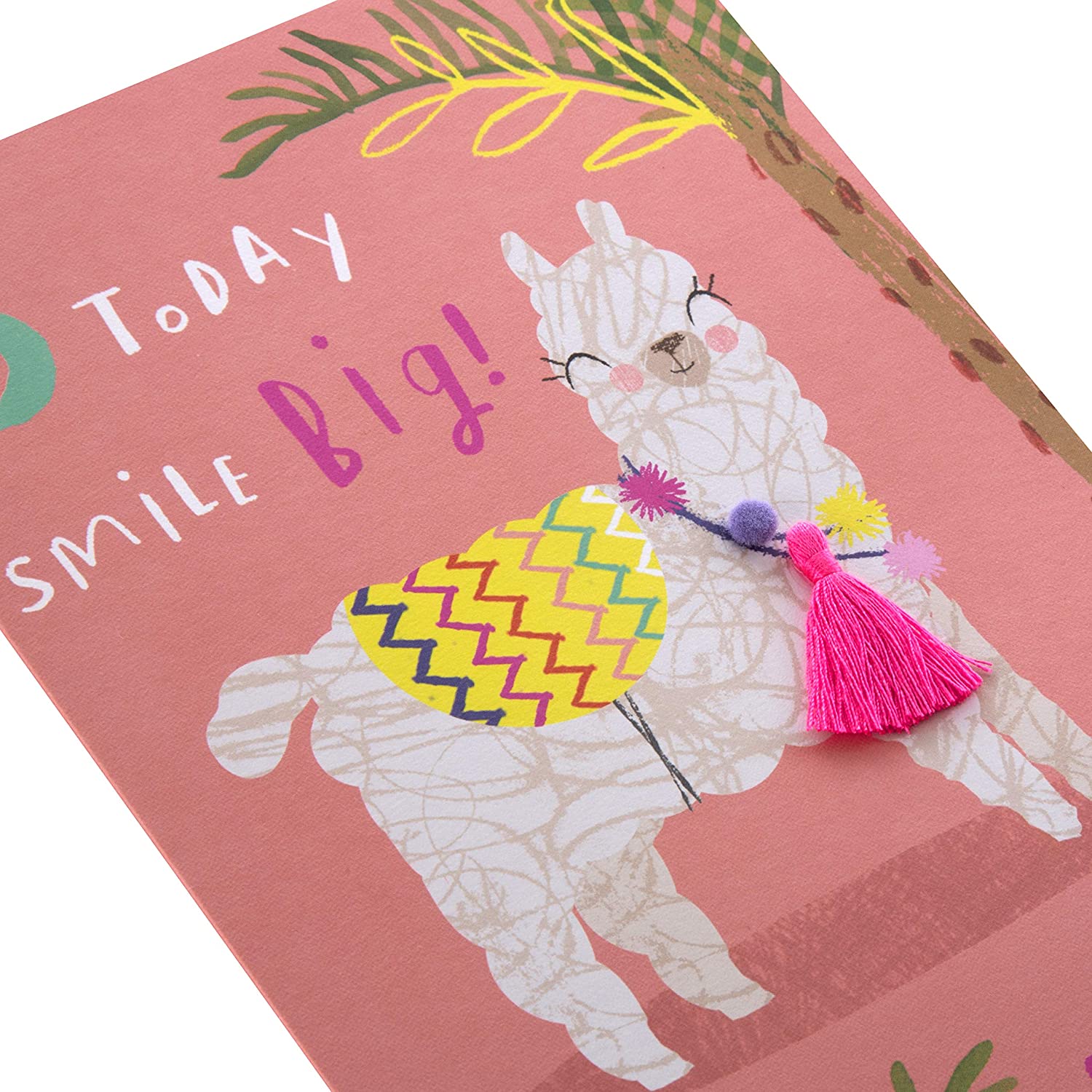 Hallmark Age 8 Birthday Card - Quirky Llama Design with Tassel And Pom, Multicoloured, Pack of 1 - Image 3