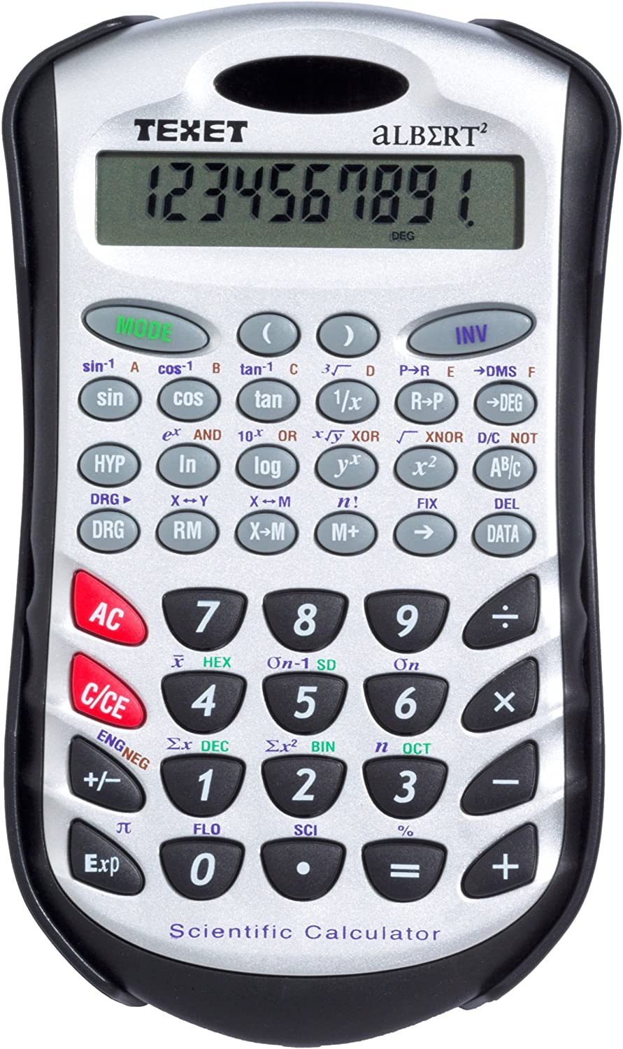 Texet ALBERT2 Scientific Solar Powered Calculator, Black / Yellow