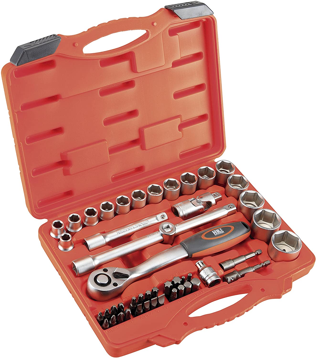 Alyco 192388 HR High Resistance 48-Piece Socket Wrench Set - 1/2 Inch Drive - Comes with Plastic Case, Schwarz, Variety pack