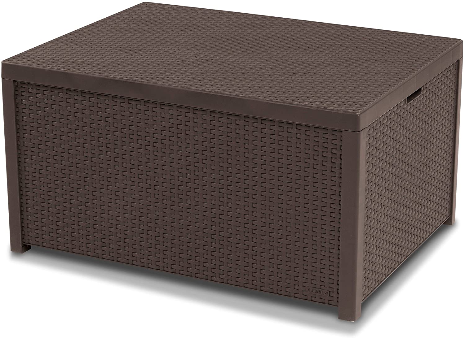 Keter Allibert Arica rattan effect Coffee Table with storage Outdoor Garden Furniture - Brown, 79 x 59 x 42 cm