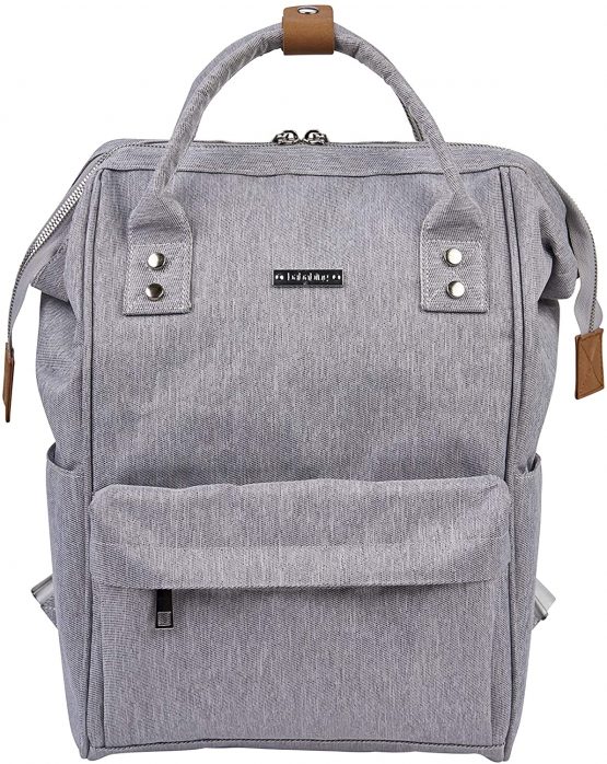 BABABING | Mani Baby Changing Bag Large Backpack with Adjustable Shoulder Straps | Multifunction Baby Bag Backpack with Detachable Changing Mat | Grey/Brown