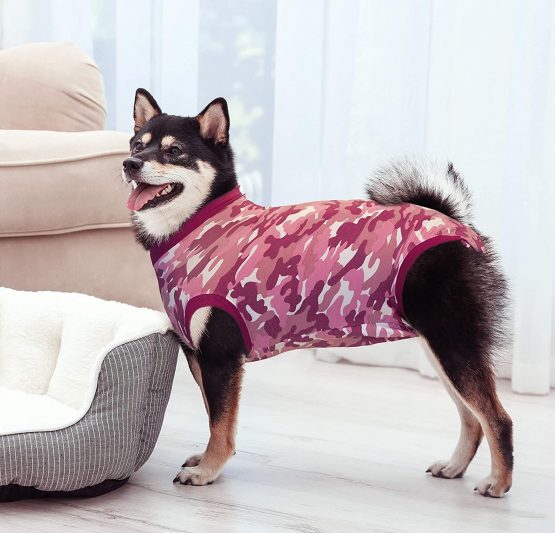 Suitical Recovery Suit Dog, X-Small, Pink Camouflage - Image 4
