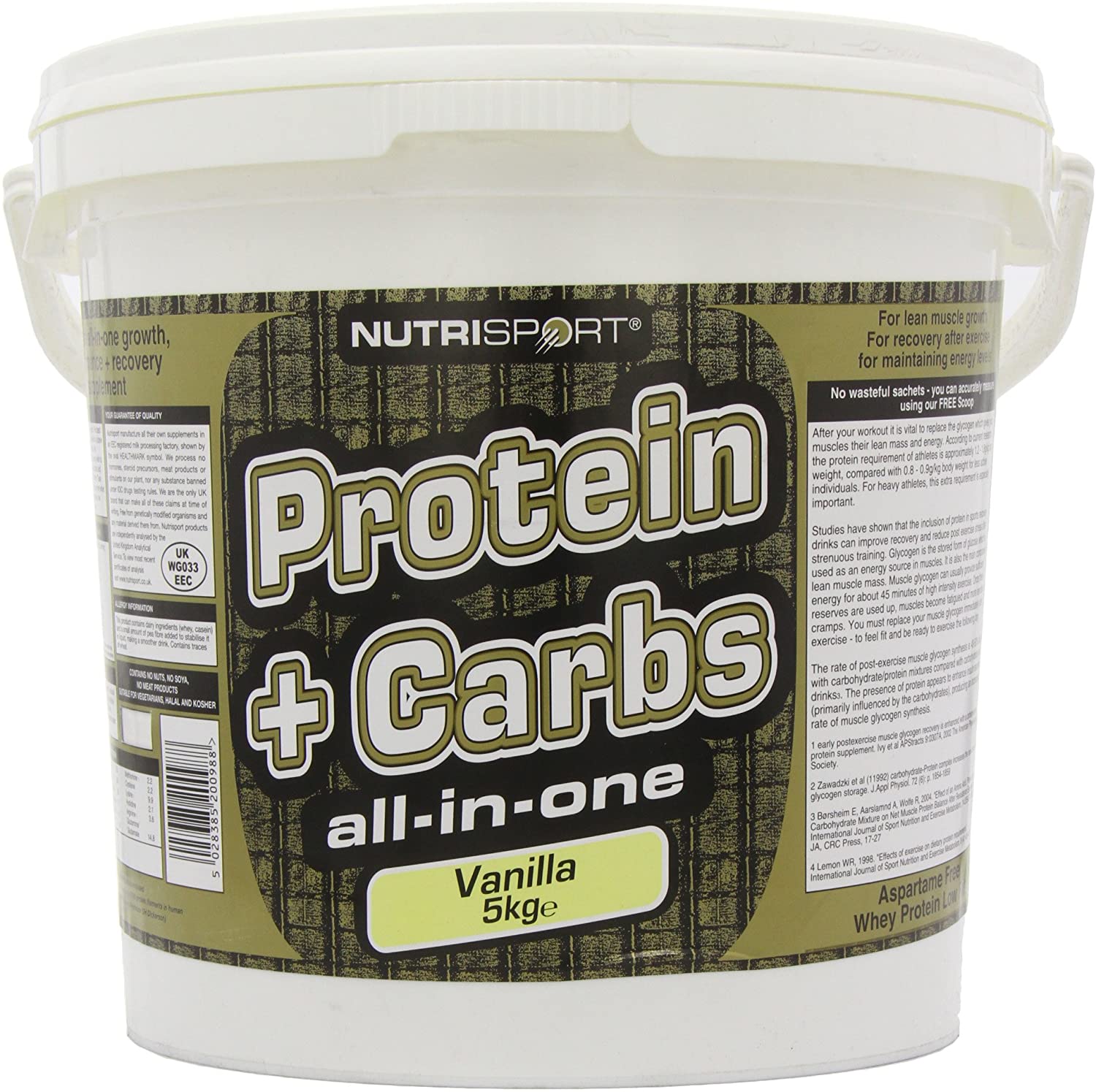 Nutrisport Protein + Complex Carbs Vanilla 5kg, 5 kg (Pack of 1)