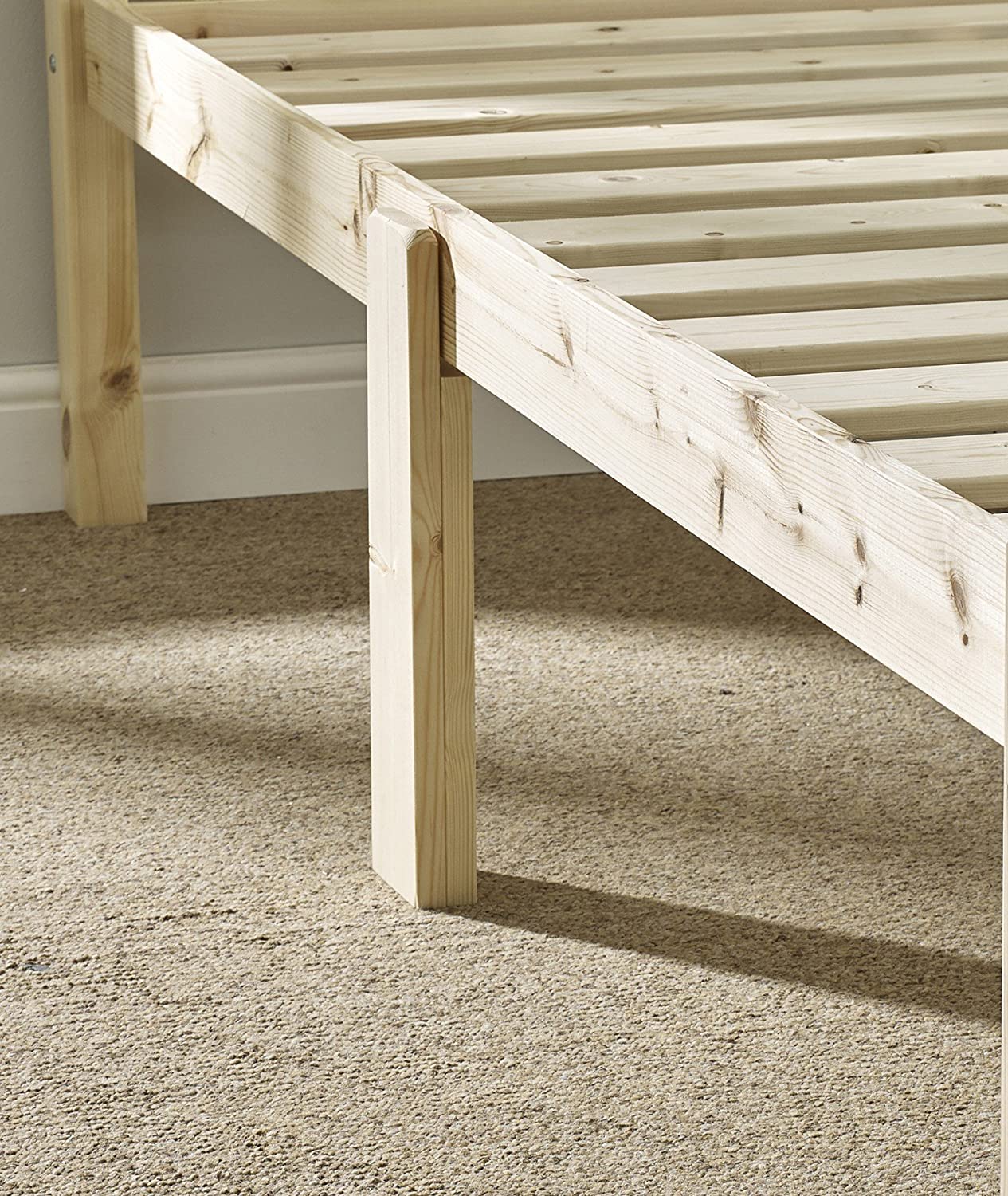 STRICTLY BEDS&BUNKS Avon Pine Montessori Bed Frame, 2ft 6 Single, Natural, 75 x 190 cm - Image 2