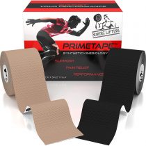 Nordic Lifting Kinesiology Tape (2-Pack) PrimeTape - Pro Sports & Athletic Taping for Knee, Shin Splints, Shoulder and Muscle - 2" X 16.4' per Roll Uncut - Orthopedic Therapy Method - by trade;