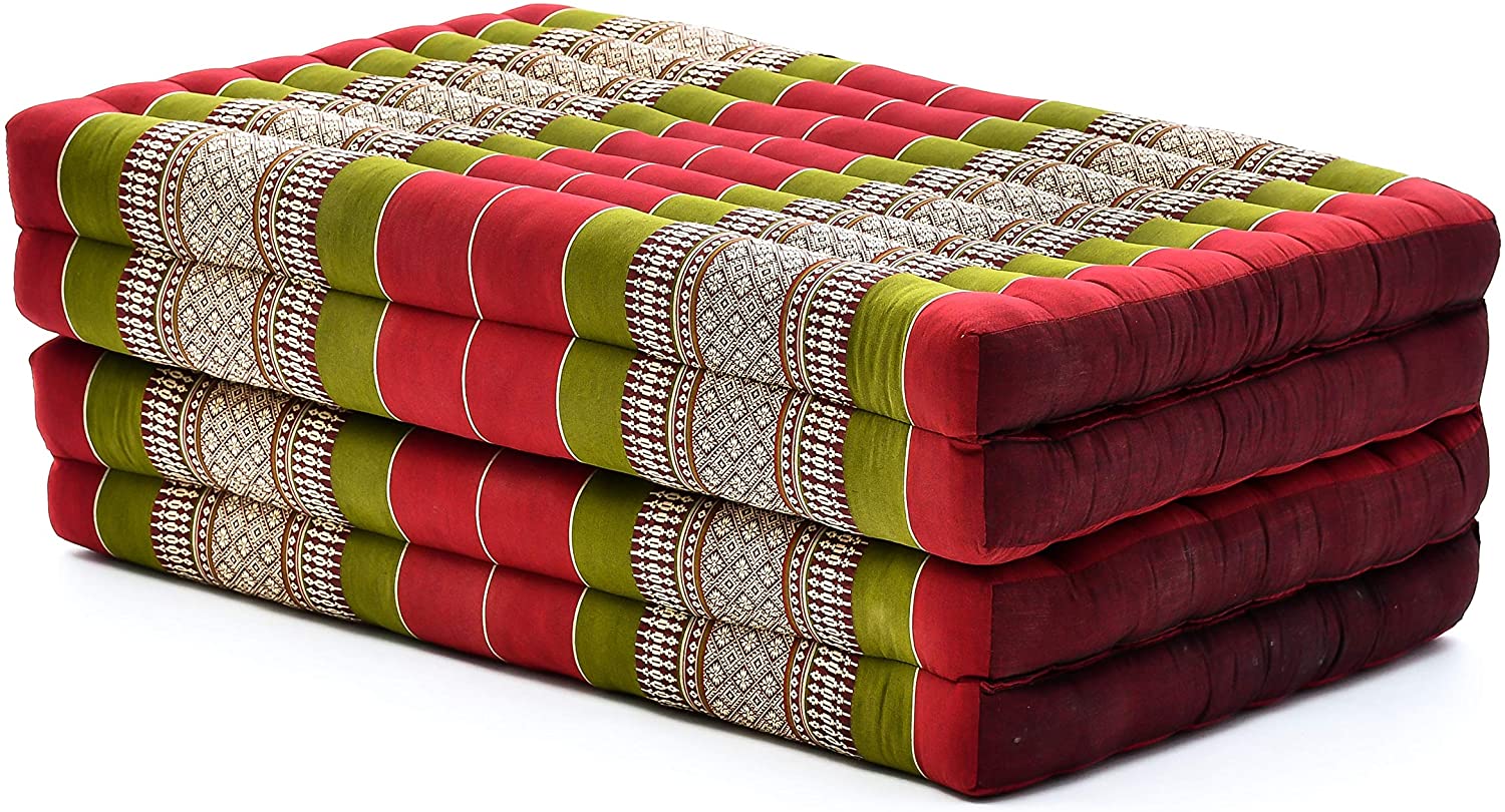 Leewadee Trifold Mattress Standard, Comfortable Thai Massage Pad, Foldable Floor Mattress Filled with Kapok