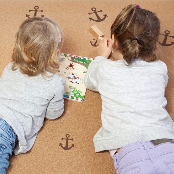 Play mat for children made of cork and rubber, anchor, 140 x 110 cm, non-slip and non-toxic, anti-allergenic crawling mat for toddlers and babies, made of natural materials, includes carry bag. - Image 2