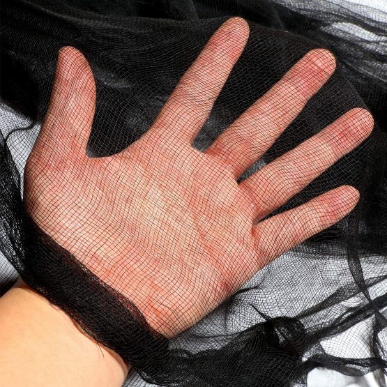 215 x 500 CM Creepy Cloth Spooky Cheesecloth Cotton Muslin Cloths Halloween Decorations for Haunted Houses Party Doorways Outdoors (Black) - Image 3