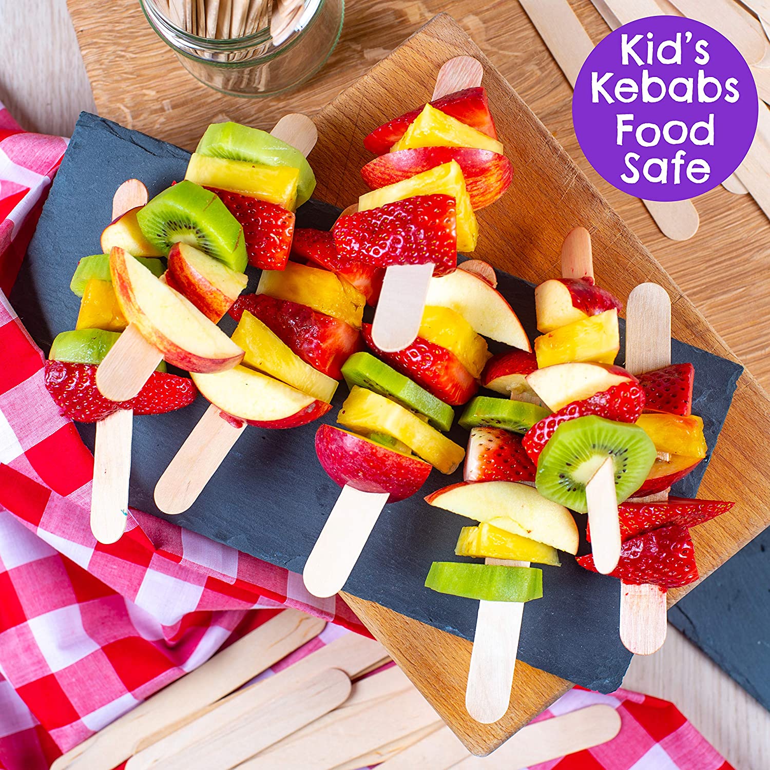 Jumbo Lolly Sticks 300 Giant Wooden Lollipop Sticks Natural Wood Art and Crafts Plant Labels Popsicle - Image 3