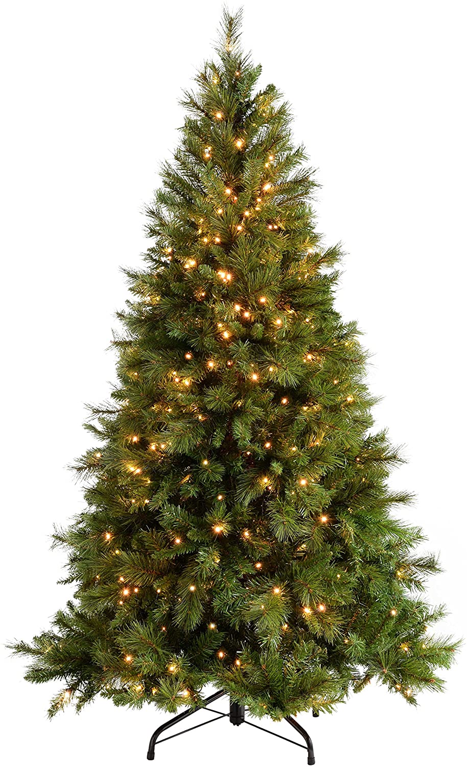 WeRChristmas Pre-Lit Victorian Pine Multi-Function Christmas Tree with 400 Warm White LED Lights, Green, 6 feet/1.8 m