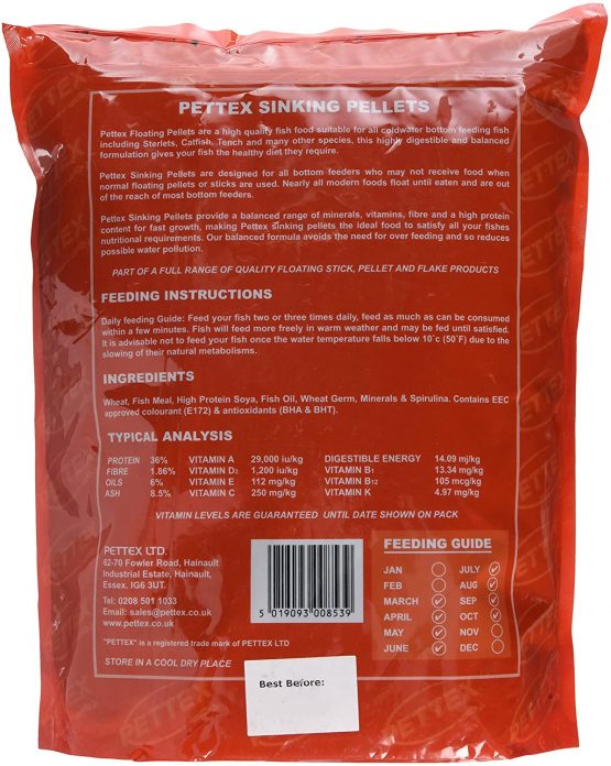 Pettex Complete Sinking Pellets For Bottom Feeding Fish, 2.5 kg - Image 2