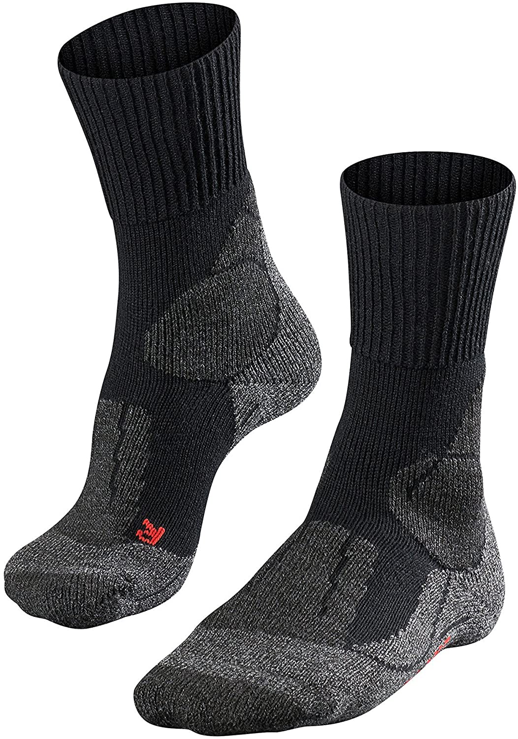 FALKE Men's TK1 Adventure M So Wool Thick Anti-Blister 1 Pair Hiking Socks, Black Black-Mix 3010, 9.5-10.5