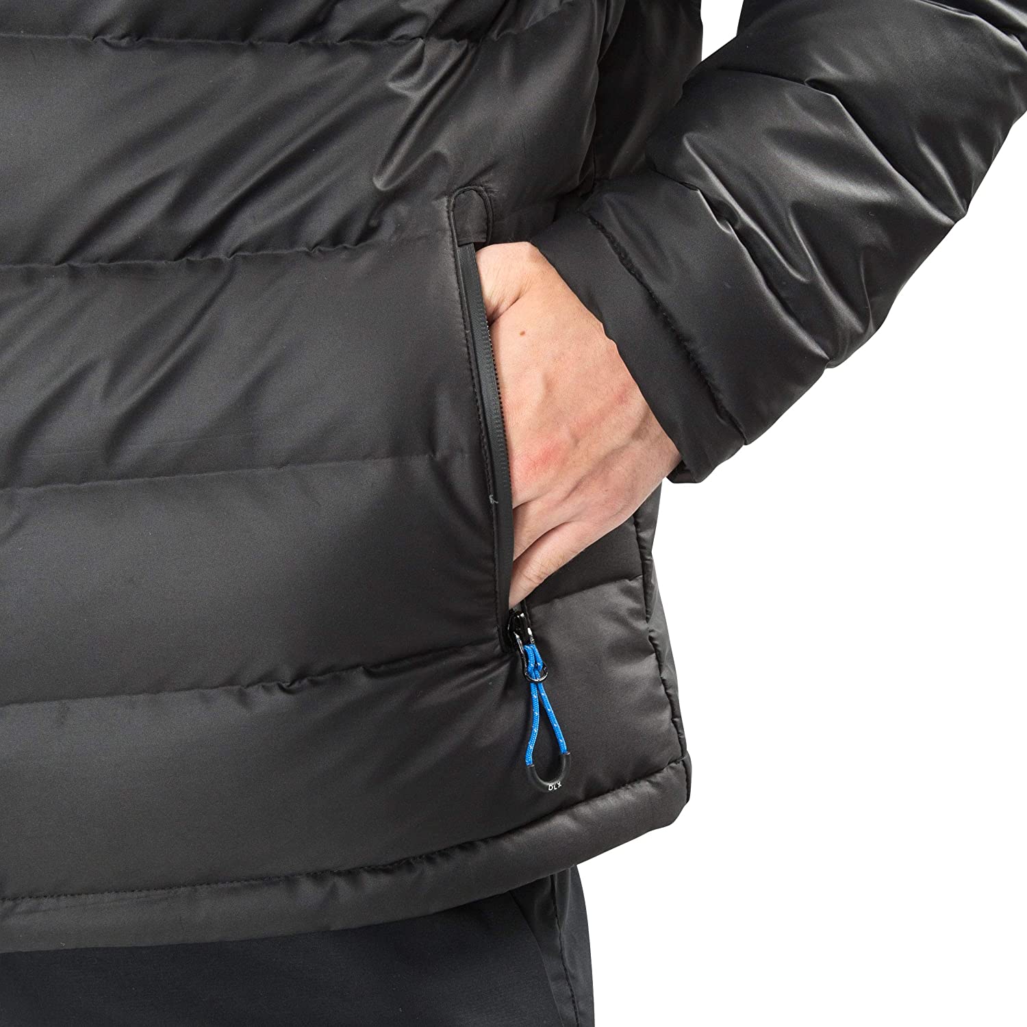 Trespass DLX Ambrose, Black, XS, Warm Down Jacket with Hood, 80% Hydrophobic Down for Men X-Small, Black - Image 4