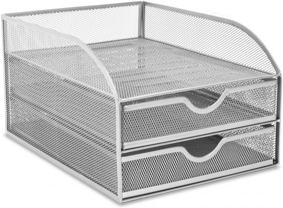 OSCO Wiremesh 2 Drawer Papersorter - Silver