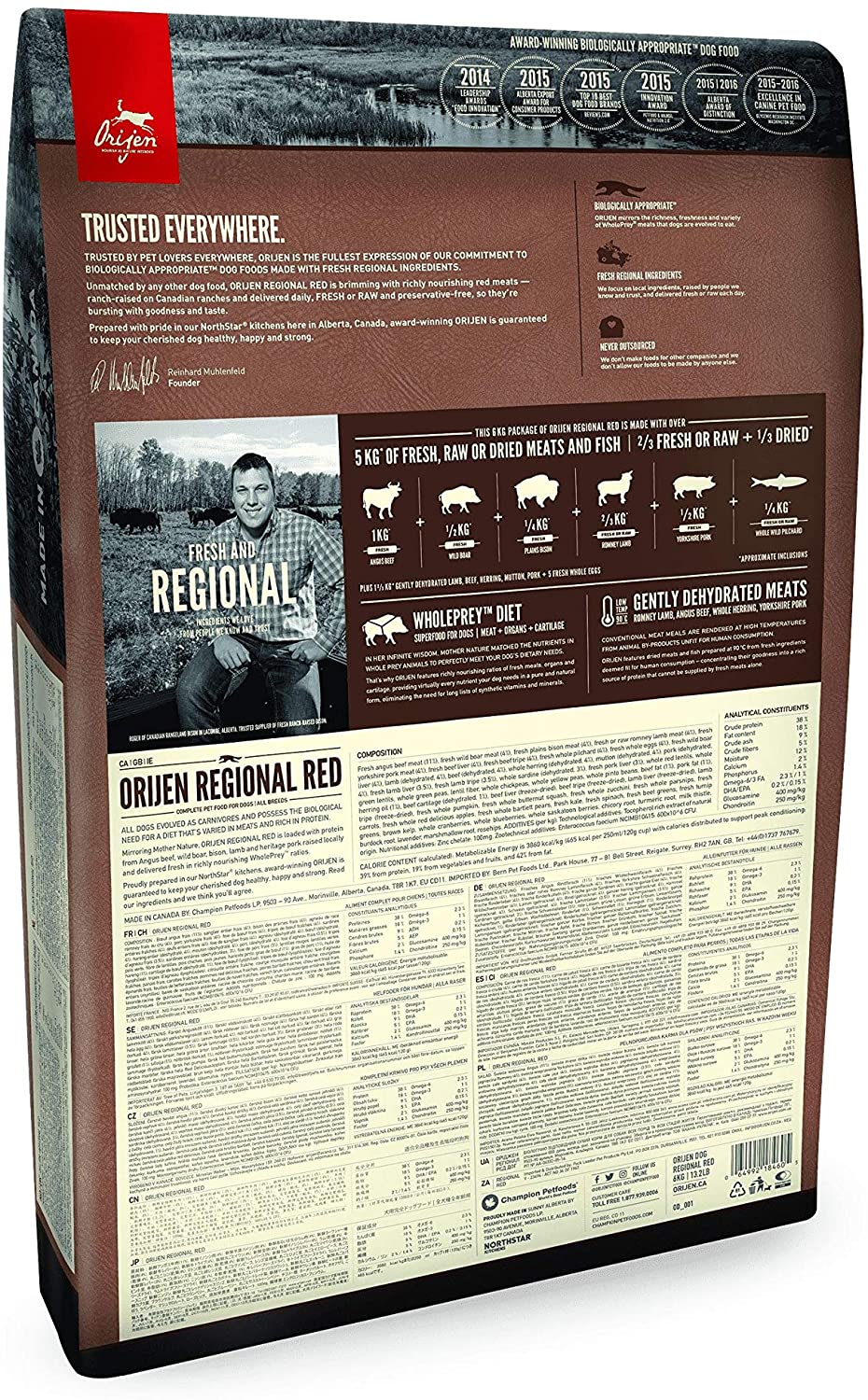 Orijen Regional Red Dog Food, 11.4 kg, 11.4 kg (Pack of 1) - Image 2