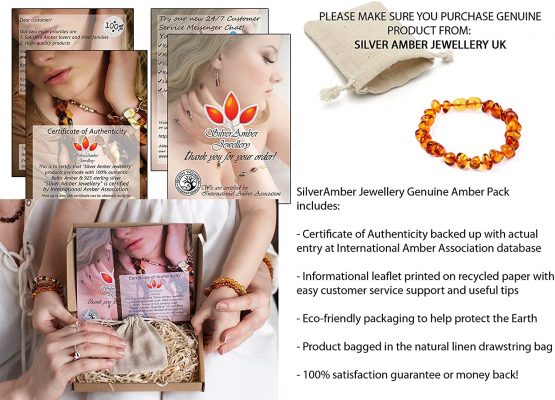 SilverAmber Jewellery UK New Baltic Amber Anklet Bracelet Cognac - Handmade 100% Genuine Amber Beads - Premium Quality - Sizes 12-25 cm - Image 3