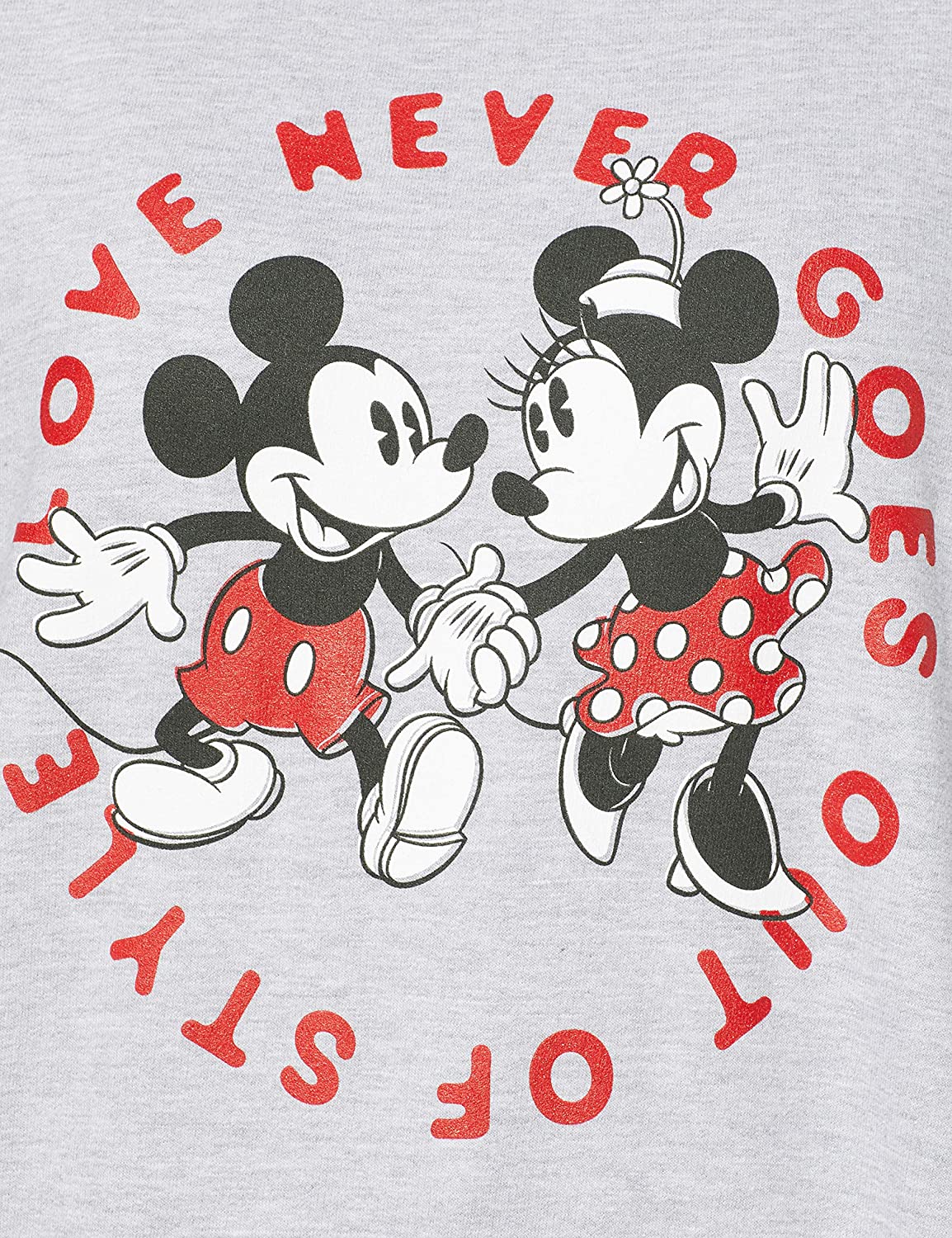 Disney Women's Love Never Goes Out of Style Sweatshirt, Grey (Heather Grey Hgy), 8 UK - Image 4