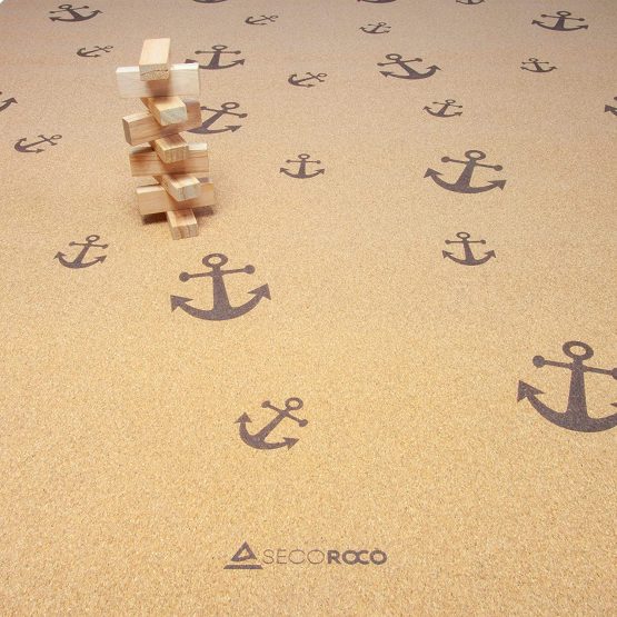 Play mat for children made of cork and rubber, anchor, 140 x 110 cm, non-slip and non-toxic, anti-allergenic crawling mat for toddlers and babies, made of natural materials, includes carry bag. - Image 3
